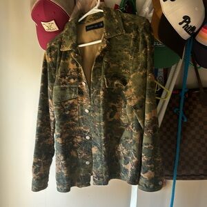 Oversized camo shacket